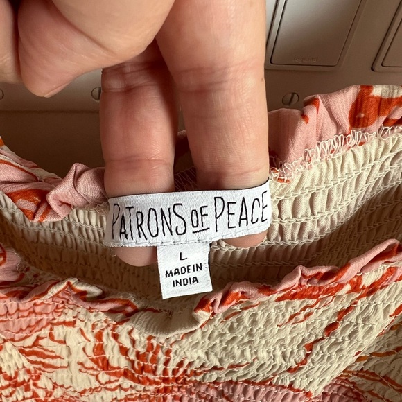 Patrons of Peace Pink and Orange Floral Maxi Dress Size Large - Picture 6 of 8